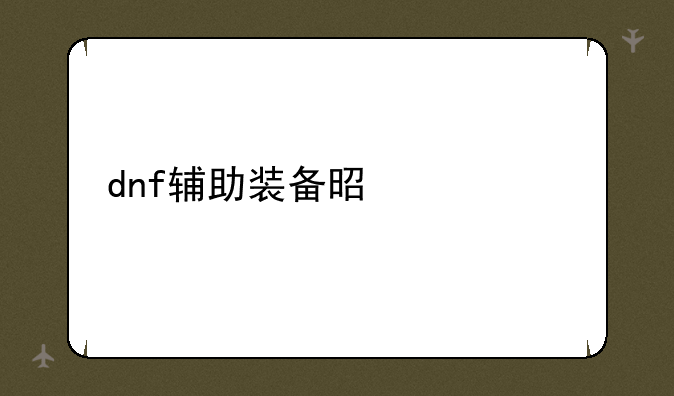 dnf辅助装备是什么