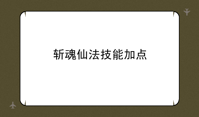 斩魂仙法技能加点