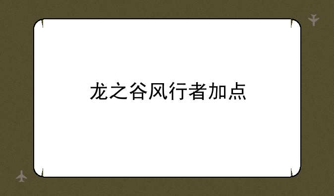 龙之谷风行者加点