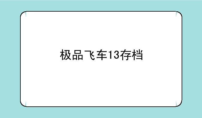 极品飞车13存档