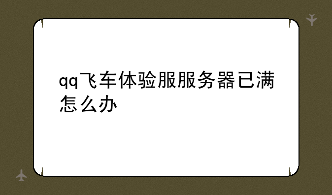 qq飞车体验服服务器已满怎