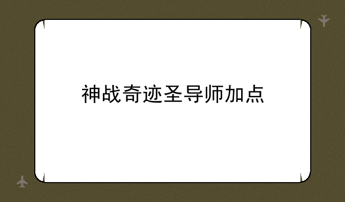 神战奇迹圣导师加点