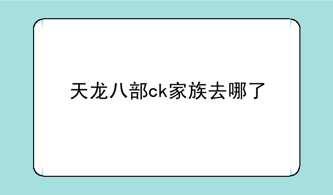 天龙八部ck家族去哪了