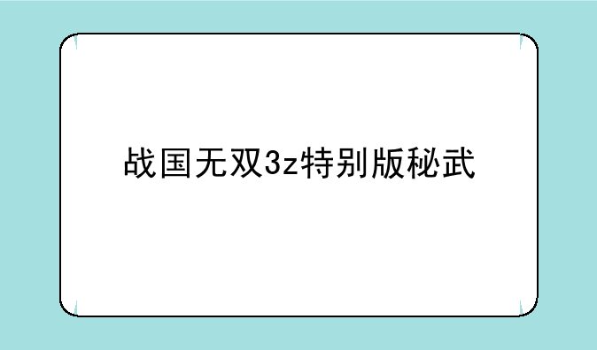 战国无双3z特别版秘武