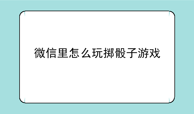 微信里怎么玩掷骰子游戏