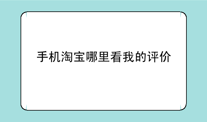 手机淘宝哪里看我的评价