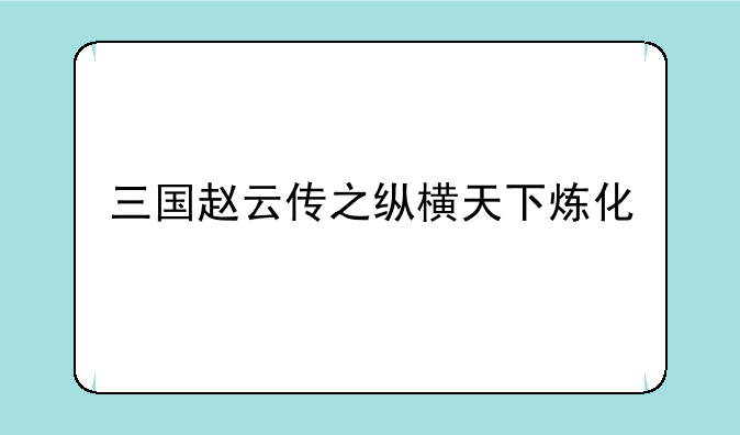 三国赵云传之纵横天下炼