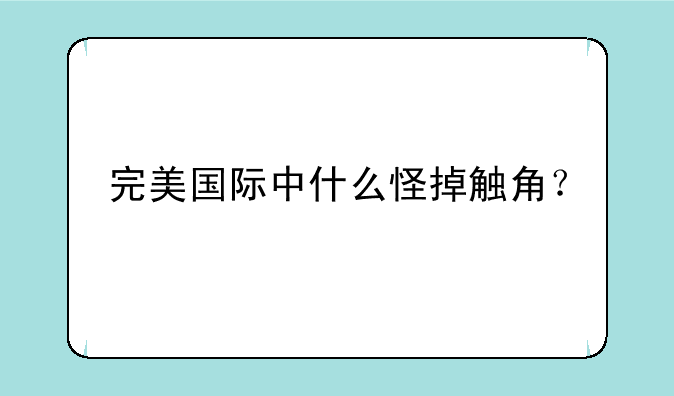 完美国际中什么怪掉触角？