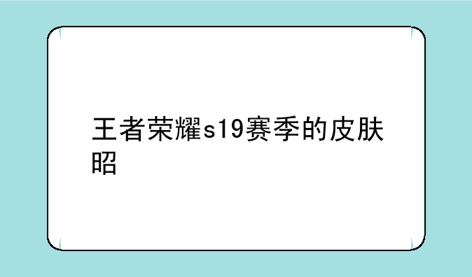 王者荣耀s19赛季的皮肤是谁