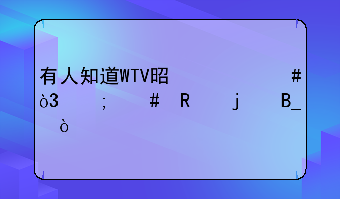 有人知道WTV是什么，怎么用的吗？