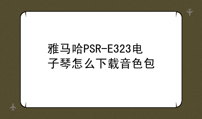雅马哈PSR-E323电子琴怎么下