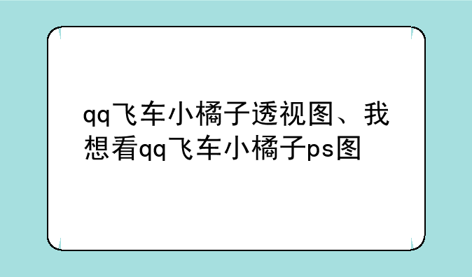 qq飞车小橘子透视图、我想看qq飞车小橘子ps图