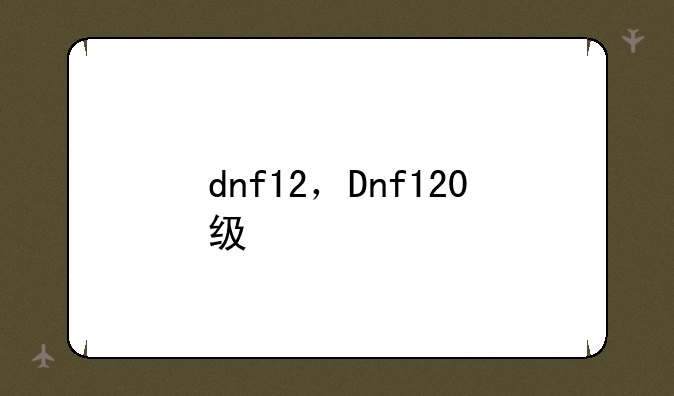 dnf12，Dnf120级