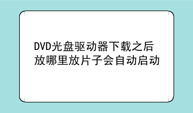 DVD光盘驱动器下载之后放哪里放片子会自动启动