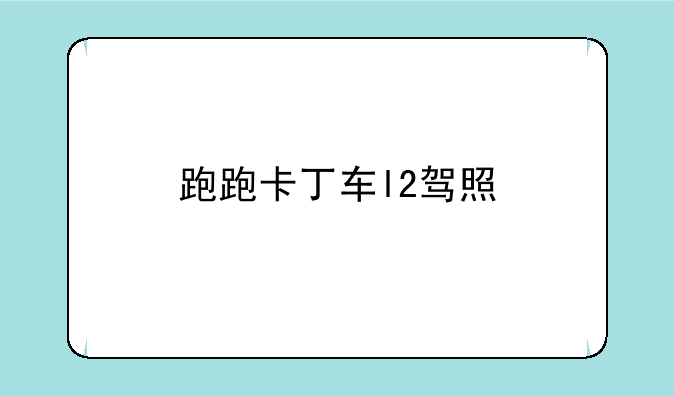 跑跑卡丁车l2驾照