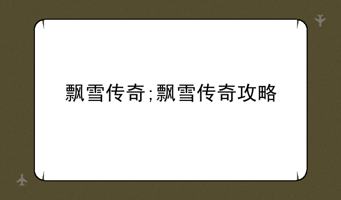飘雪传奇;飘雪传奇攻略