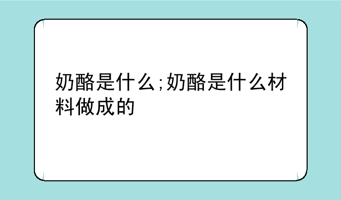 奶酪是什么;奶酪是什么材料做成的
